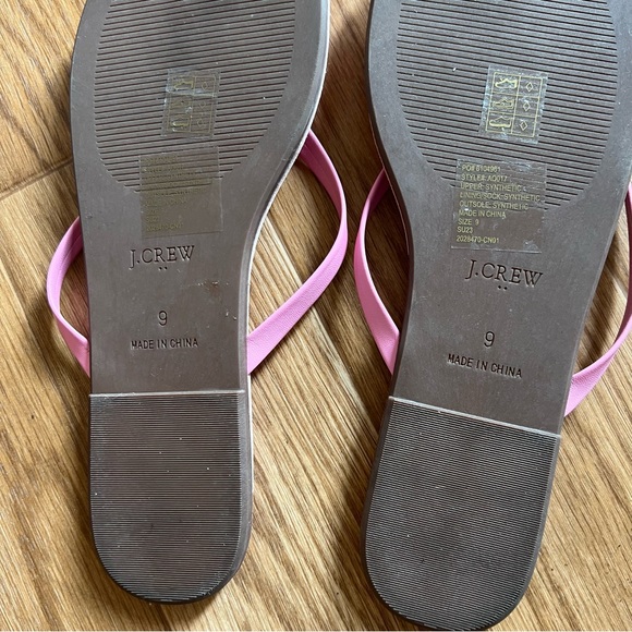 J Crew Pink Leather flip flops size 9 - Picture 3 of 3